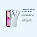 Accessoire ajusté au modèle exact – Coque Silicone Transparent 4 Coins Renforces Pour iPhone 13 + Verre Trempe