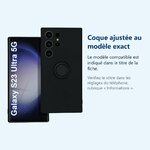 Accessoire ajusté au modèle exact – Coque avec Anneau Couleur Noir Pour Samsung Galaxy S23 Ultra 5G