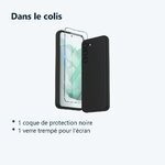 Contenu du colis – Coque Noir pour Samsung Galaxy S23 (6,1 pouces) et Verre Trempé Film Protection Ecran