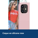 Vue de détail – Coque Silicone Couleur Rose + Verre Trempe Pour iPhone 12 Mini