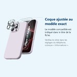 Accessoire ajusté au modèle exact – Coque Silicone Rose + Verres Trempes et Protections Camera Arriere X2 Pour iPhone 16 Pro