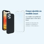 Accessoire ajusté au modèle exact – Coque Silicone Noire Pour iPhone 12 / iPhone 12 Pro + Verre Trempe