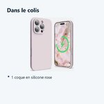 Contenu du colis – Coque Silicone Rose Pour iPhone 16 Pro