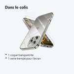 Contenu du colis – Coque Silicone Transparente + Verre Trempe Pour iPhone 16 Pro