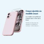 Accessoire ajusté au modèle exact – Coque Silicone Rose + 2 Verres Trempes Pour iPhone 16 Plus