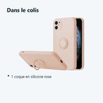 Contenu du colis – Coque Silicone Pour iPhone 13 Couleur Rose Avec Anneau Support