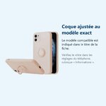 Accessoire ajusté au modèle exact – Coque Silicone Pour iPhone 13 Couleur Rose Avec Anneau Support