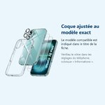 Accessoire ajusté au modèle exact – Coque Silicone Transparente + Verres Trempes et Protections Camera Arriere X2 Pour iPhone