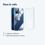 Contenu du colis – Coque Silicone Transparent Pour iPhone 12 / iPhone 12 Pro + Verre Trempe