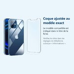 Accessoire ajusté au modèle exact – Coque Silicone Transparent Pour iPhone 12 / iPhone 12 Pro + Verre Trempe