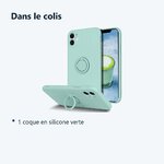 Contenu du colis – Coque Silicone Pour iPhone 11 Couleur Vert Avec Anneau Support
