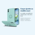 Accessoire ajusté au modèle exact – Coque Silicone Pour iPhone 11 Couleur Vert Avec Anneau Support