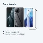 Contenu du colis – Coque Silicone Transparente + 2 Verres Trempes Pour Xiaomi Mi 11