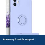 Vue de détail – Coque Silicone Pour iPhone 12 Couleur Bleu Avec Anneau Support