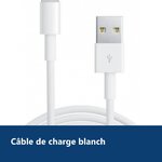 Vue de détail – Cable Lightning Longeur 1M Couleur Blanc Pour iPhone SE 2020 / X / Xr / 11 / 12