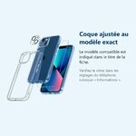 Accessoire ajusté au modèle exact – Coque Silicone Transparente + Verre Trempe et Protection Camera Arriere Pour iPhone 13