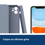 Vue de détail – Coque Silicone Pour iPhone 12 / iPhone 12 Pro Couleur Gris Protection Objectif Appareil Photo + Verre Trempe