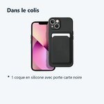 Contenu du colis – Coque Silicone avec Porte Carte Noir Pour iPhone 13
