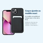 Accessoire ajusté au modèle exact – Coque Silicone avec Porte Carte Noir Pour iPhone 13