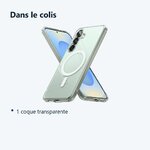 Contenu du colis – Coque Silicone Transparente Compatible Magsafe Pour Samsung Galaxy S25 Plus