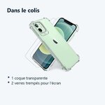 Contenu du colis – Coque Silicone Transparente Angles Renforces + 2 Verres Trempes Pour iPhone 13 Pro Max