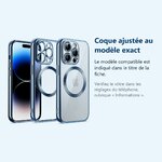 Accessoire ajusté au modèle exact – Coque Silicone Pour iPhone 14 Pro Max Couleur Bleu Compatible Magsafe