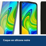 Vue de détail – Coque Silicone Couleur Noir + Verre Trempe Pour Xiaomi Redmi Note 9S / Redmi Note 9 Pro