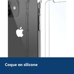 Vue de détail – Coque Silicone Transparent 4 Coins Renforces Pour iPhone 12 / iPhone 12 Pro + 2 Verres Trempes