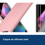 Vue de détail – Coque Silicone Rose + 2 Verres Trempes Pour Oppo Find X3 Lite