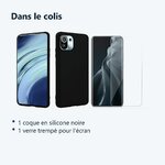 Contenu du colis – Coque Silicone Noire + Verre Trempe Pour Xiaomi Mi 11i