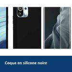 Vue de détail – Coque Silicone Noire + Verre Trempe Pour Xiaomi Mi 11i