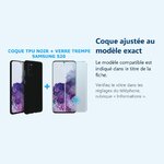 Accessoire ajusté au modèle exact – COQUE SILICONE NOIR + VERRE TREMPE POUR SAMSUNG S20