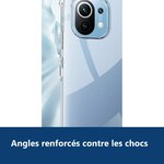 Vue de détail – Coque Silicone Transparente Angles Renforces Pour Xiaomi Mi 11i
