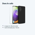 Contenu du colis – Coque Silicone Noir + Verre Trempe Pour Samsung A53 5G