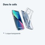 Contenu du colis – Coque Transparente Antichoc Angles Renforcés pour Apple iPhone 13 –