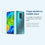 Accessoire ajusté au modèle exact – Coque Silicone + 2 Verres Trempés pour Xiaomi Redmi Note 9