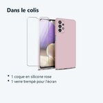 Contenu du colis – Coque Silicone Rose + Verre Trempe Pour Samsung A33 5G
