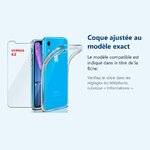 Accessoire ajusté au modèle exact – Coque Silicone Transparente Pour iPhone Xr + 2 Verres Trempe -