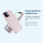 Accessoire ajusté au modèle exact – Coque Silicone Rose + 2 Verres Trempes Pour iPhone 13 Pro Max