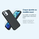 Accessoire ajusté au modèle exact – Coque Silicone Couleur Noire + 2 Verres Trempes Pour iPhone 12 Mini
