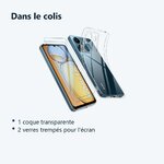 Contenu du colis – Coque Silicone Transparente + 2 Verres Trempes Pour Xiaomi Redmi 13C / Poco C65