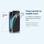 Accessoire ajusté au modèle exact – Coque Silicone Transparente Pour iPhone X / Xs + 2 Verres Trempe -