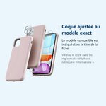 Accessoire ajusté au modèle exact – Coque Silicone Rose + Verre Trempe et Protection Camera Arriere Pour iPhone 11