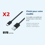 Accessoire ajusté au modèle exact – X2 Cable USB- Type C Chargeur Noir pour Samsung Galaxy Note 8 / S8 / S8 PLUS / A32017 / A