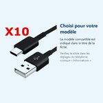 Accessoire ajusté au modèle exact – X10 Cable USB- Type C Chargeur Noir pour Samsung Galaxy A8 / S9 / S9Plus Noir X10