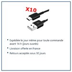 Expédition le jour même, livraison offerte, retours sous 30 jours – X10 Cable USB- Type C Chargeur Noir pour Samsung Galaxy A