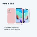 Contenu du colis – Coque Silicone Rose + Verre Trempe Pour Xiaomi Redmi 10
