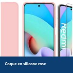 Vue de détail – Coque Silicone Rose + Verre Trempe Pour Xiaomi Redmi 10