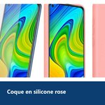 Vue de détail – Coque Silicone Couleur Rose + Verre Trempe Pour Xiaomi Redmi Note 9