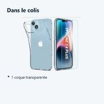 Contenu du colis – Coque Silicone Transparente + Vitre de Protection Ecran Pour Apple iPhone 14 Plus